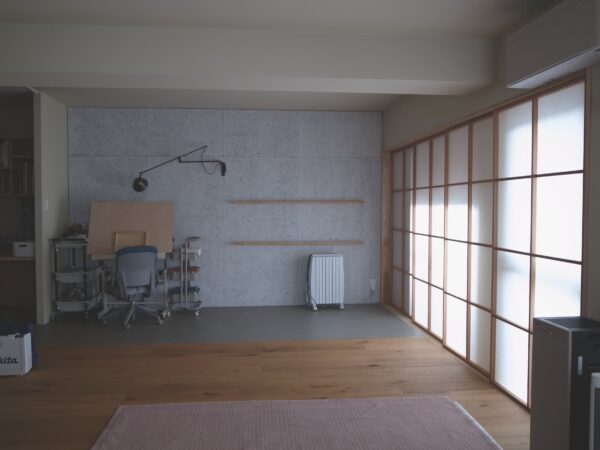 吉吉障子 マンションリノベ  サッシ内障子  4枚引込み戸